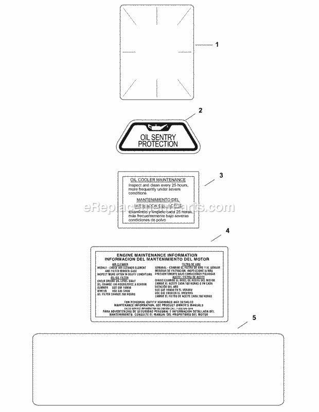 Kohler Cv750-0028 Decals Diagram and Parts List for M60-KH 53AH8CT6050 Cub Cadet Sprayer